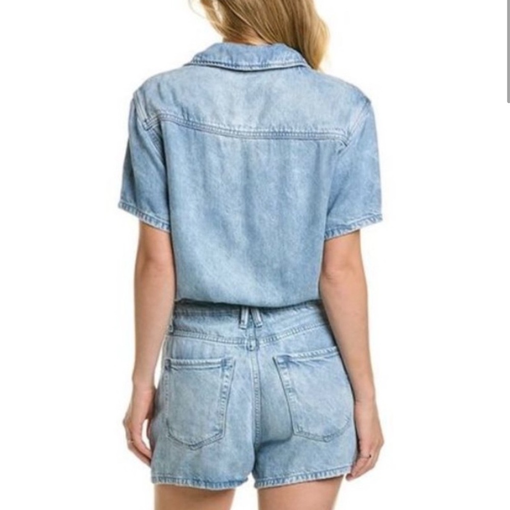Good American Light Blue Denim Romper Jumpsuit - Picture 2 of 10